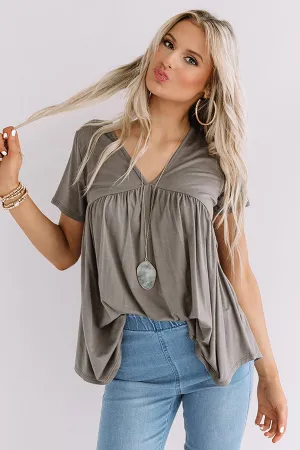 Modern Muse Babydoll Top In Espresso