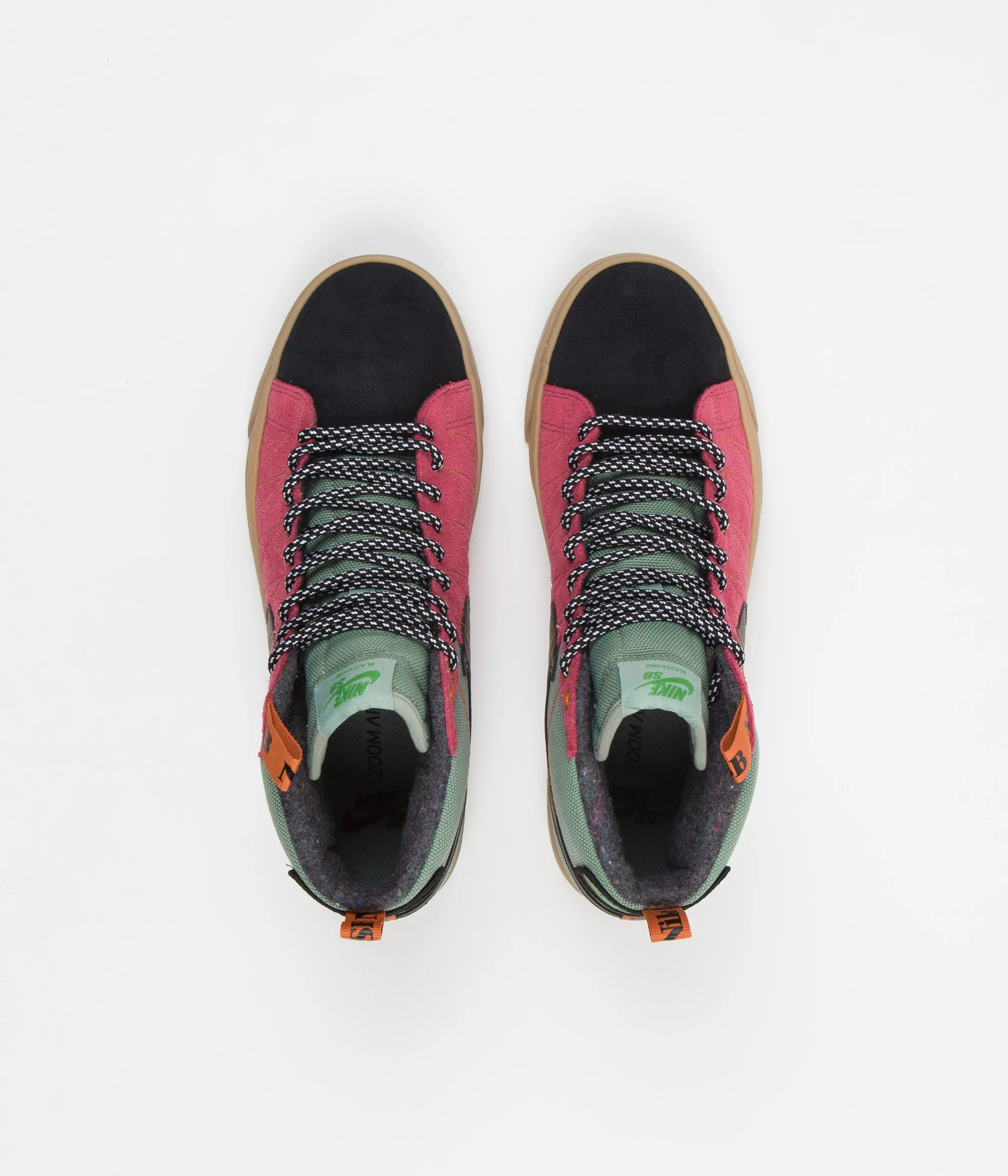 Nike SB Blazer Mid Premium Shoes - Jade Smoke / Black - White - Sport Spice