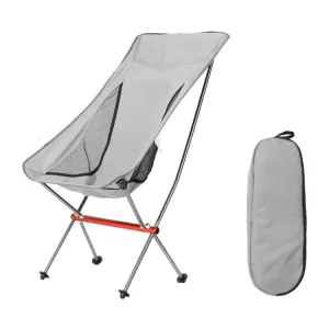 Outdoor Camping Beach Portable Ultra-Light Aluminum Alloy Folding Chair (Grey)