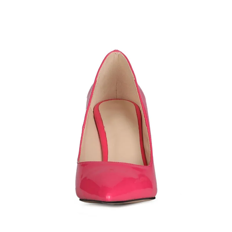Patent Leather Pointed Toe Wedge Pumps