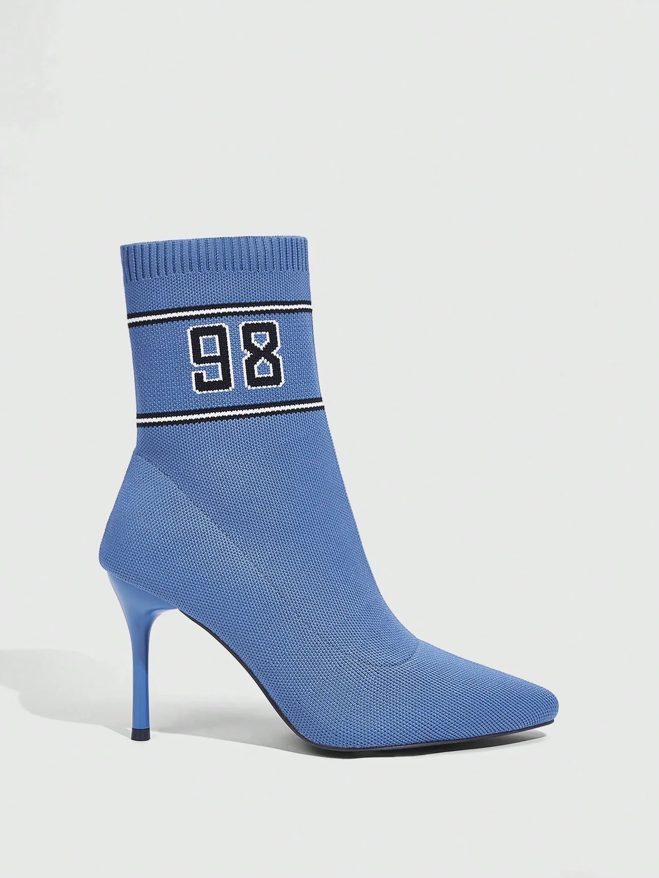 Pointed Toe Sporty Slip On Stiletto Boots