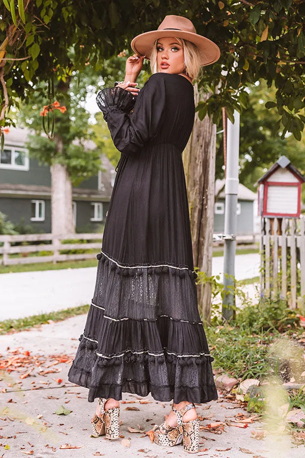 Pretty Tale Embellished Maxi In Black