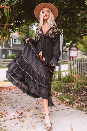 Pretty Tale Embellished Maxi In Black