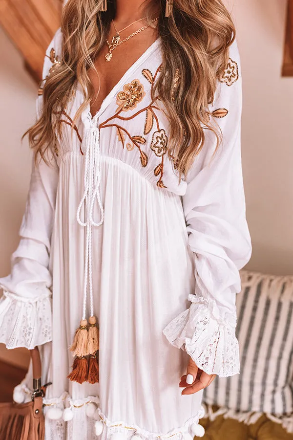Pretty Tale Embellished Maxi In White