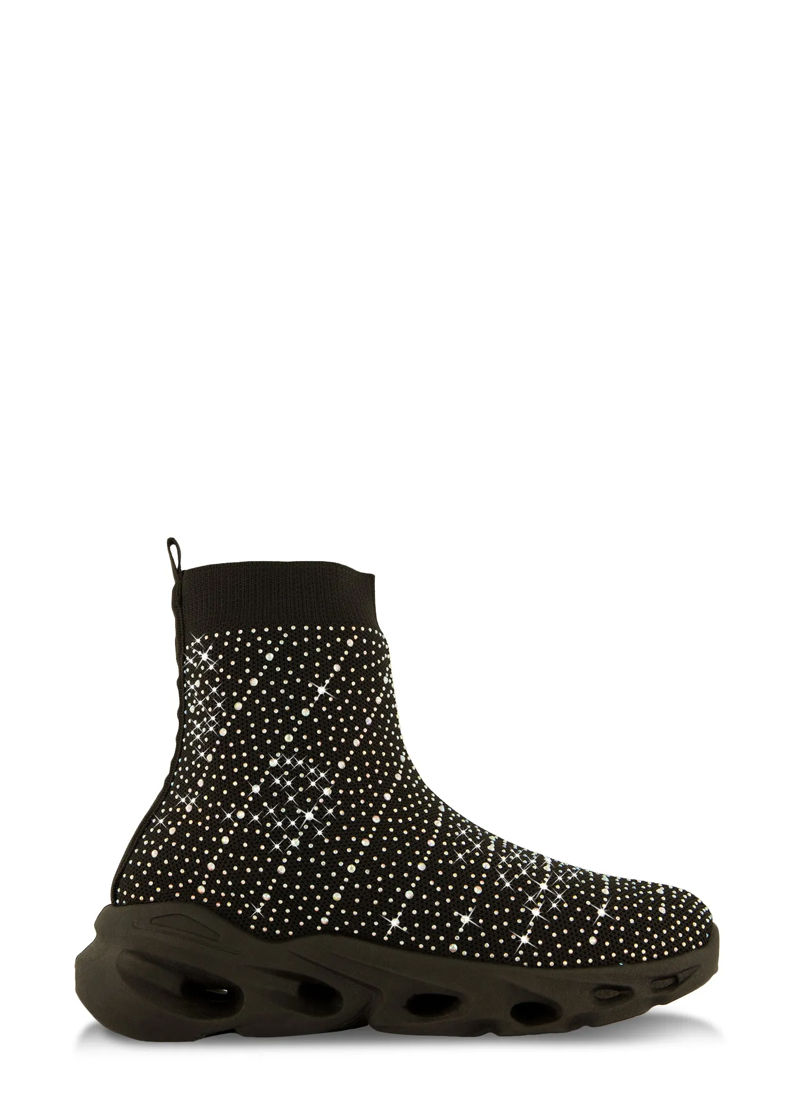 Rhinestone Slip On High Top Sneakers