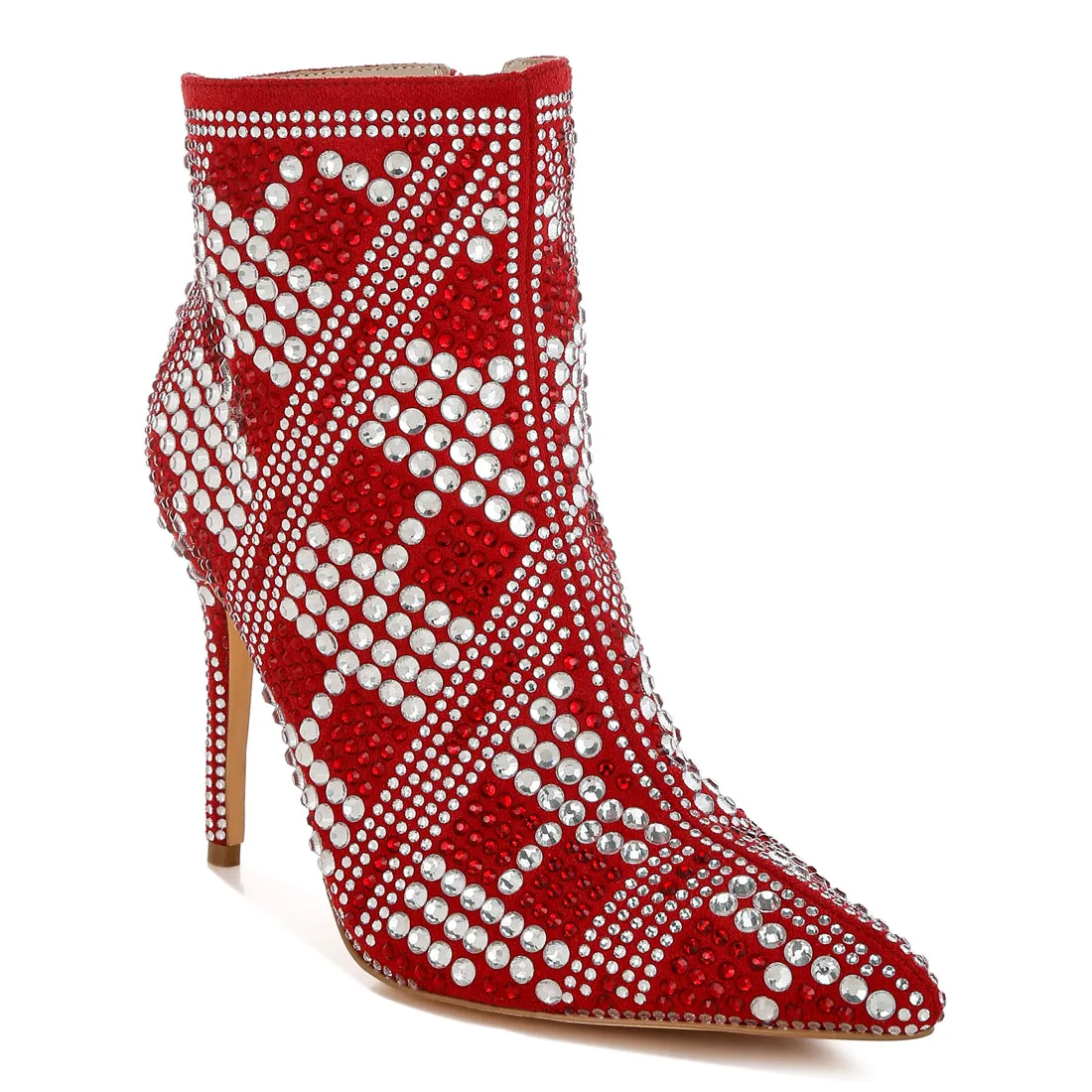 Rhinestones Studded Stiletto Heel Boots
