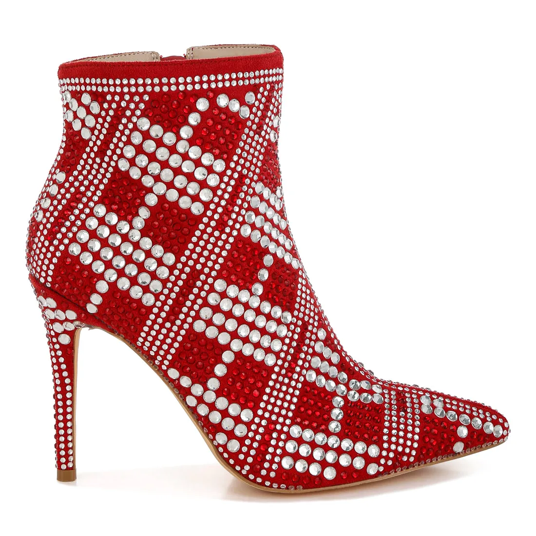 Rhinestones Studded Stiletto Heel Boots