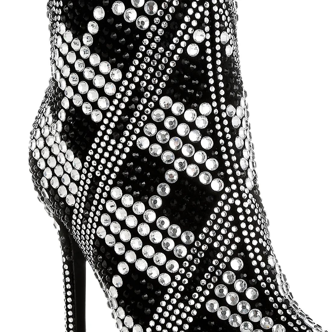 Rhinestones Studded Stiletto Heel Boots
