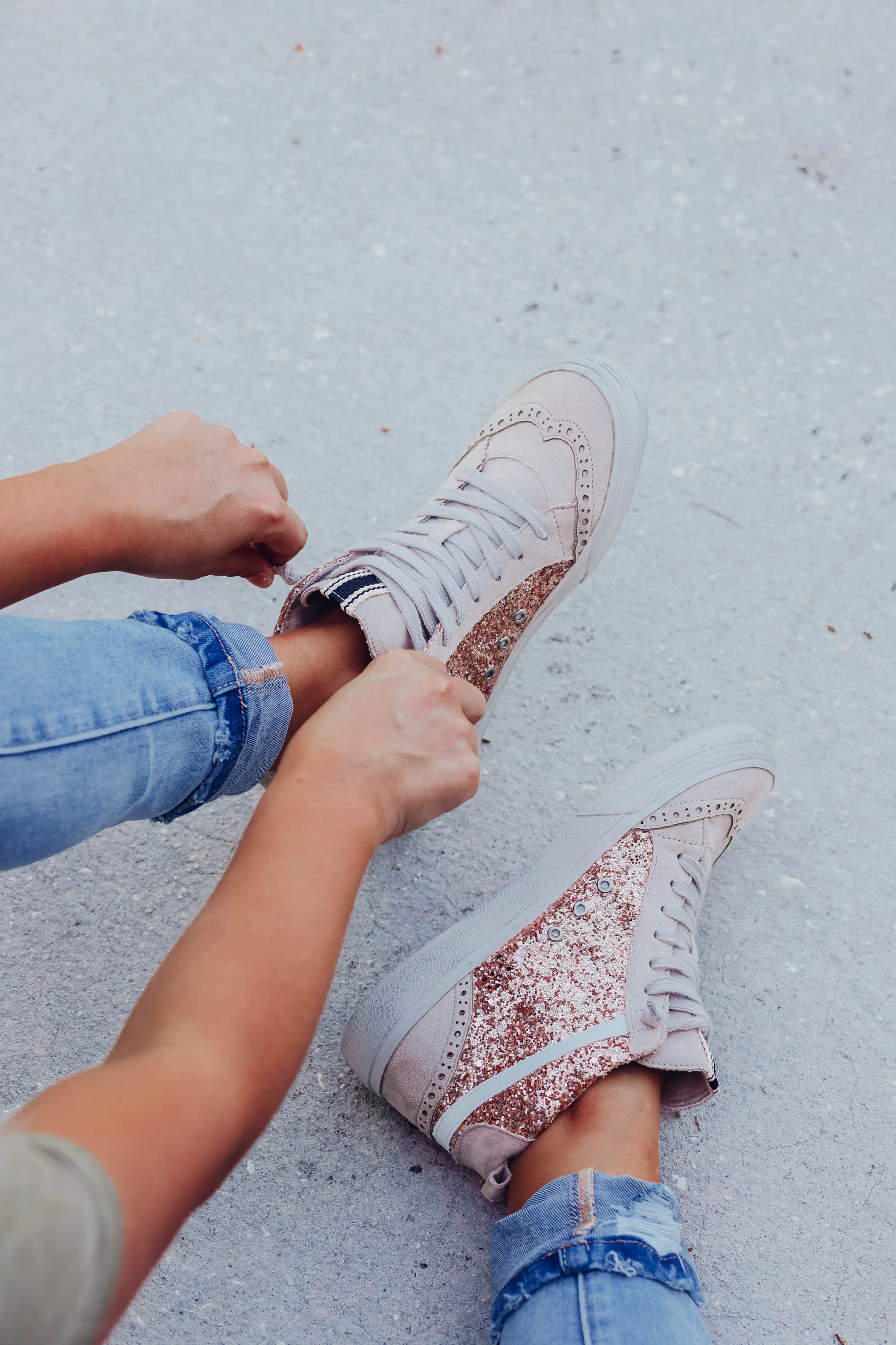 Rina High Top Sneaker by ShuShop - Rose Gold