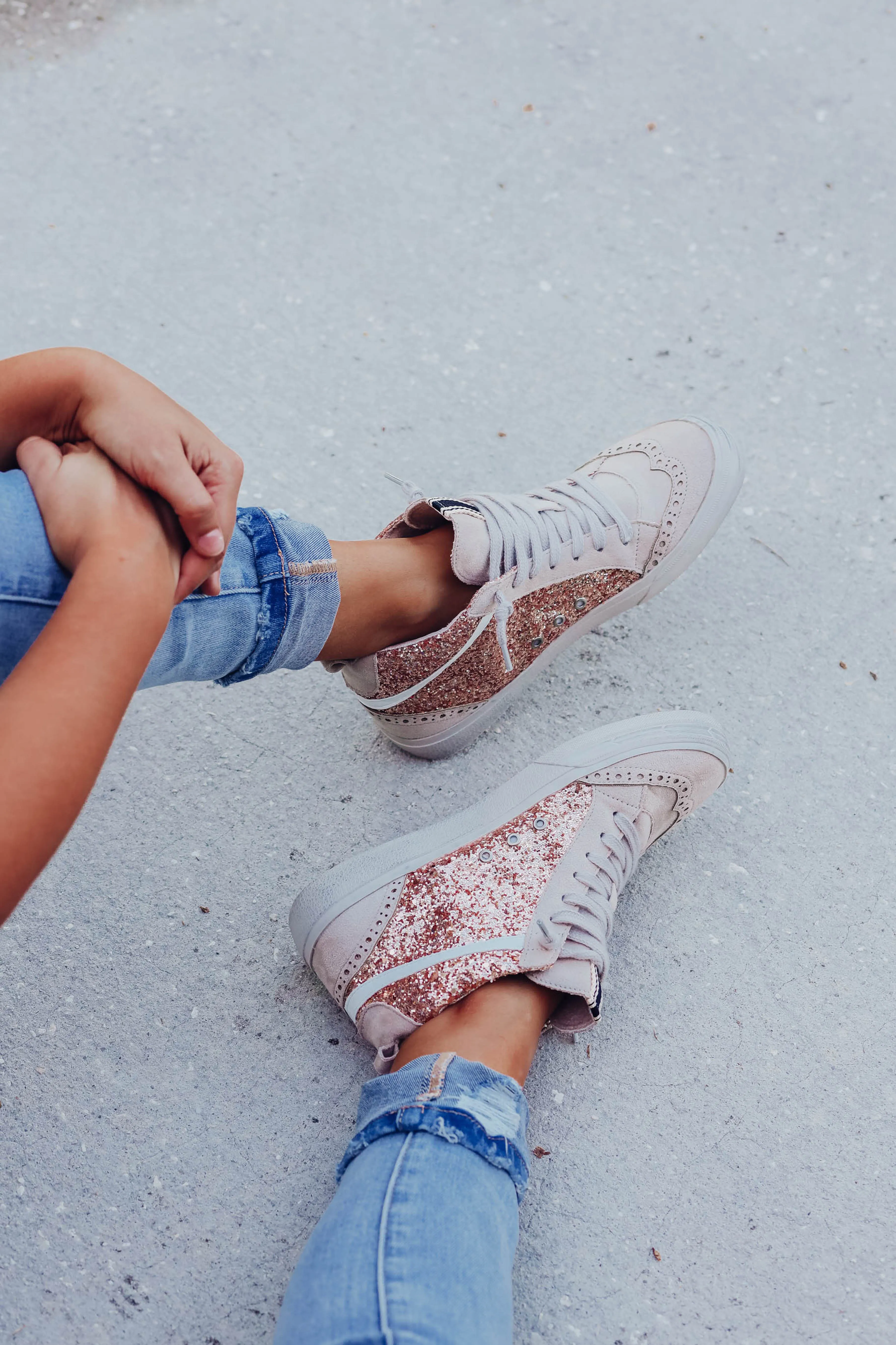 Rina High Top Sneaker by ShuShop - Rose Gold