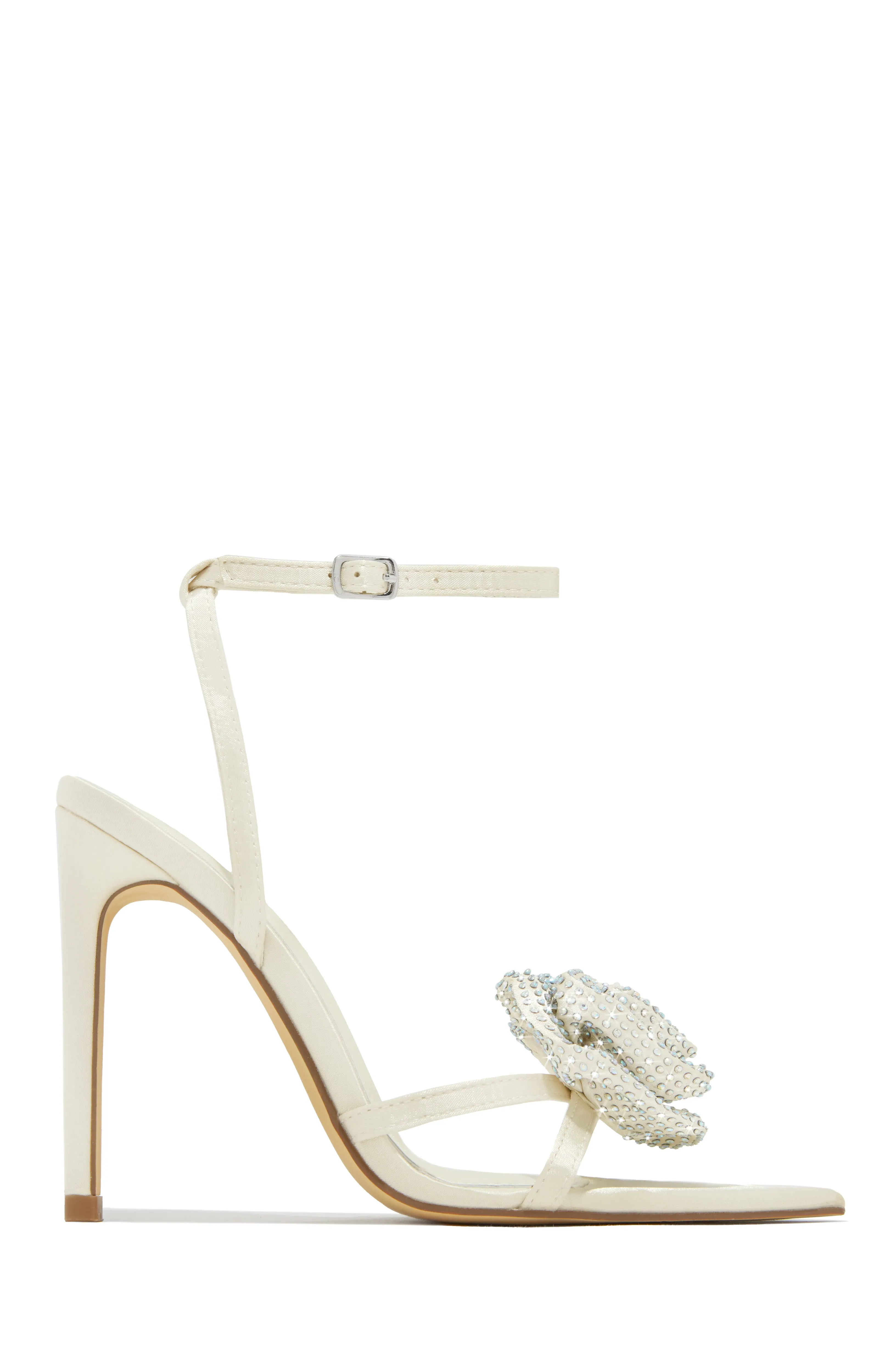 Rose Embellished Rose High Heels - Denim