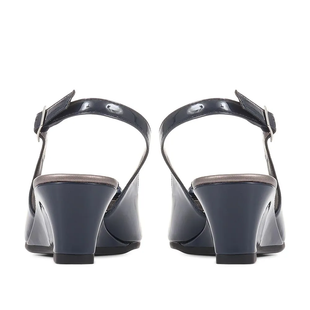 Slingback Peep-Toe Wedge Heels - HUANG35009 / 322 265