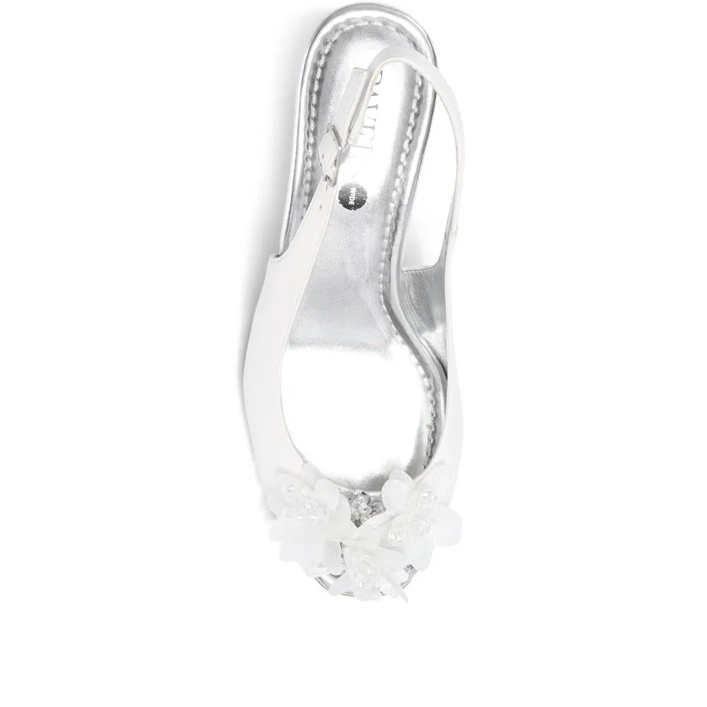 Slingback Peep-Toe Wedge Heels - HUANG35009 / 322 265