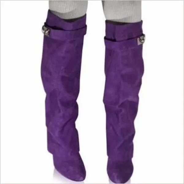 Stylish Faux Leather Hidden Heel Tall Boots