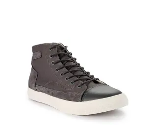 Suede Lace Up High Top Sneakers - Grey