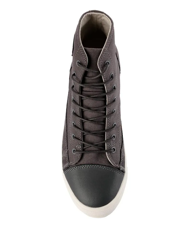 Suede Lace Up High Top Sneakers - Grey