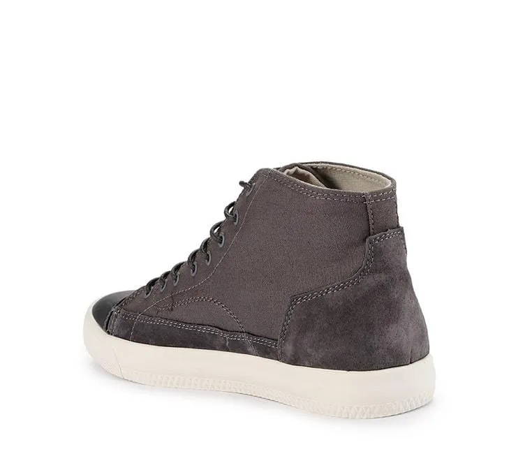 Suede Lace Up High Top Sneakers - Grey