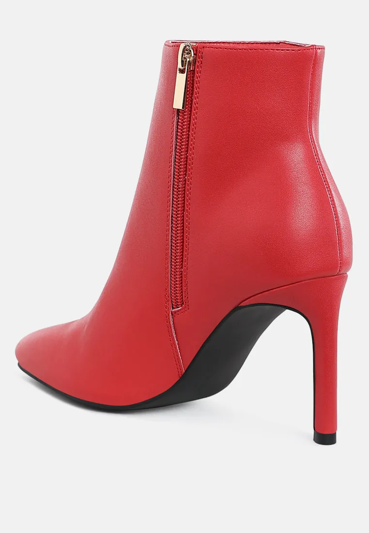 Tatria Textured Stiletto Heel Ankle Boots
