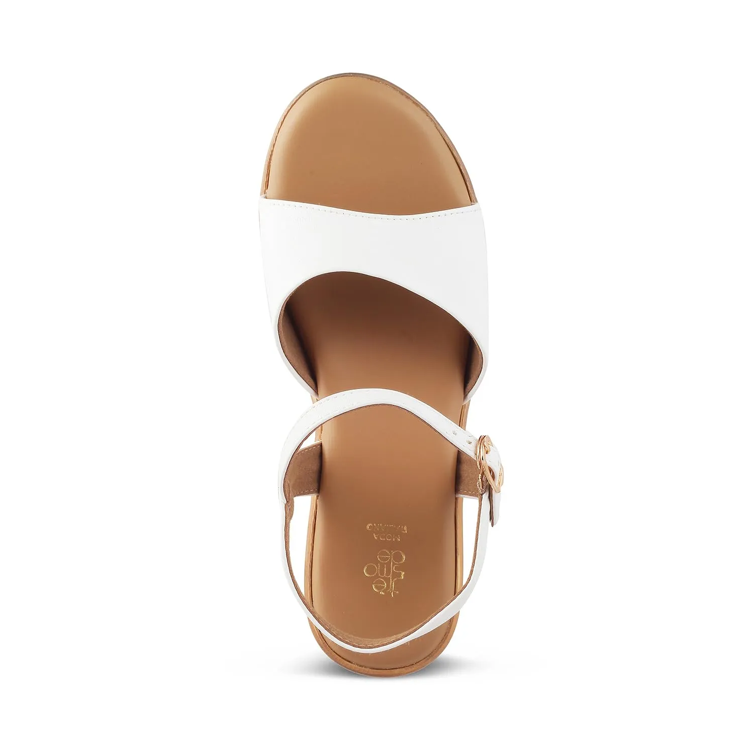 tresmode SINHERE Women's Wedges Sandals Platform Heels White, 6 UK / 39 EU - Open Toe Comfortable Soft Footwear