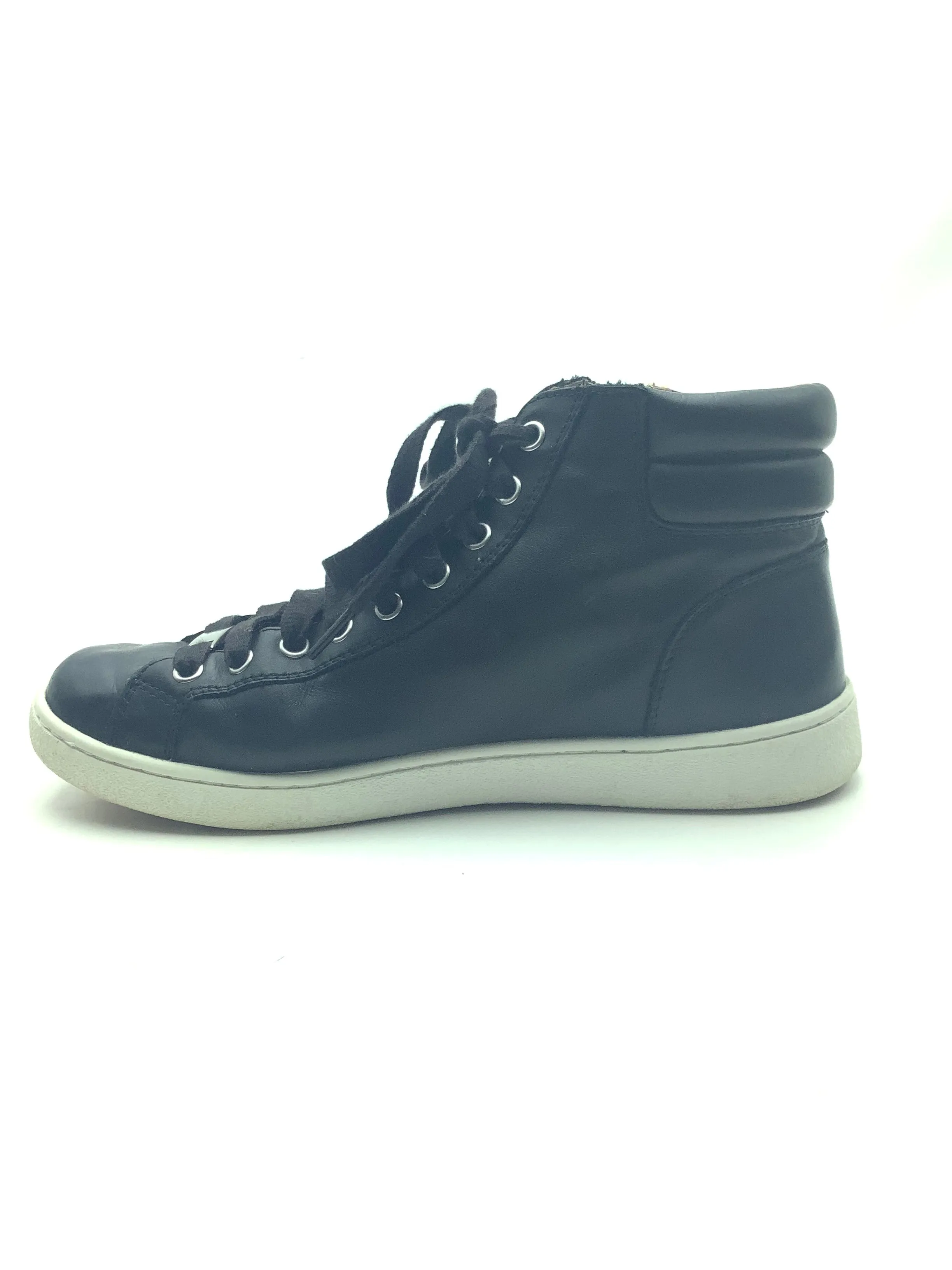 Uggs Black High Top Leather Sneaker Size: 10
