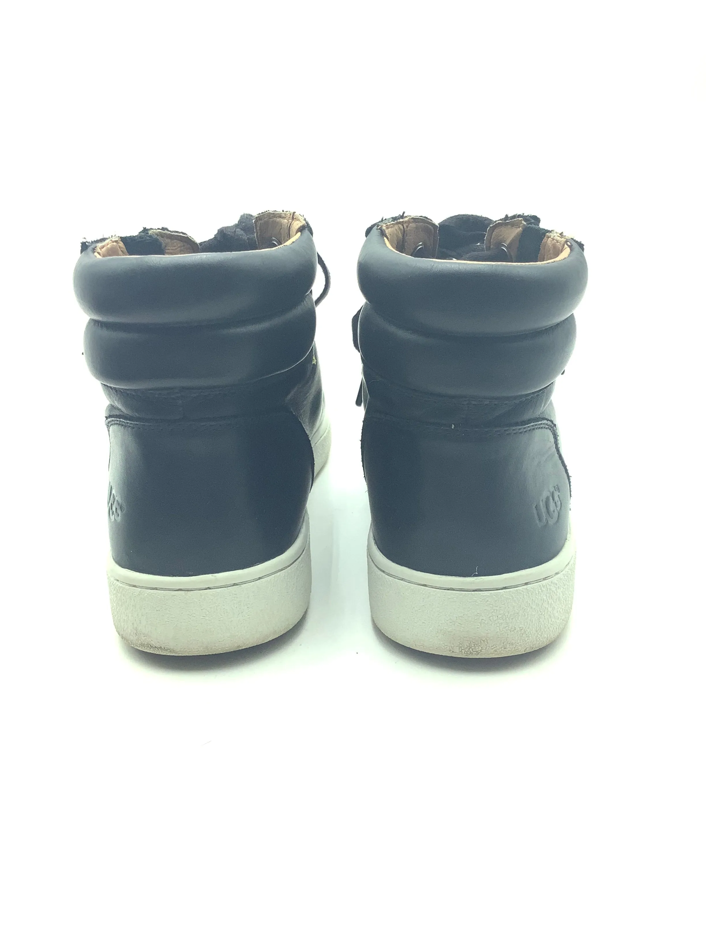 Uggs Black High Top Leather Sneaker Size: 10