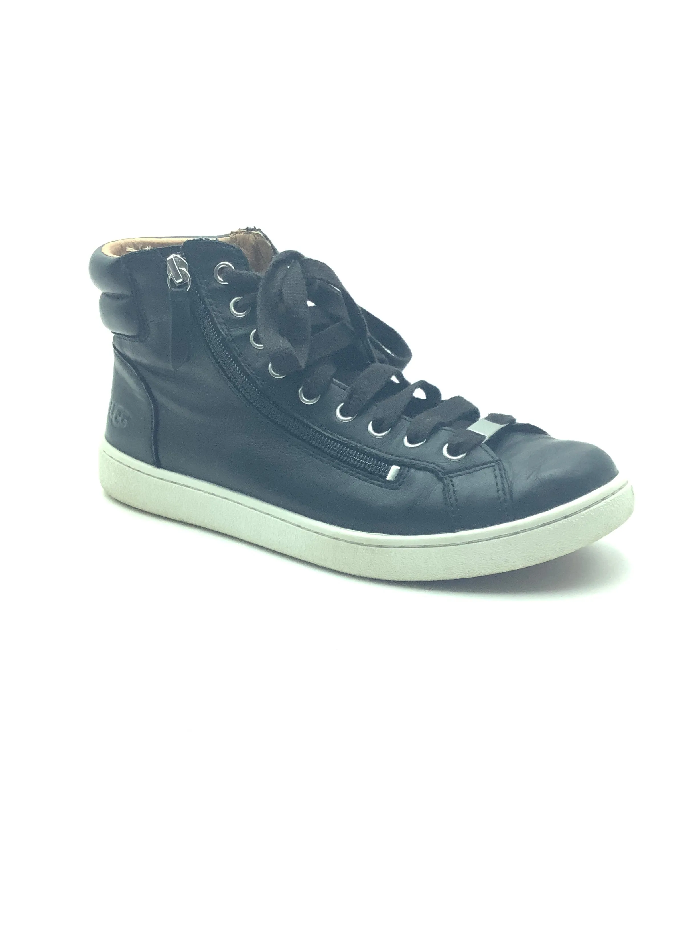 Uggs Black High Top Leather Sneaker Size: 10