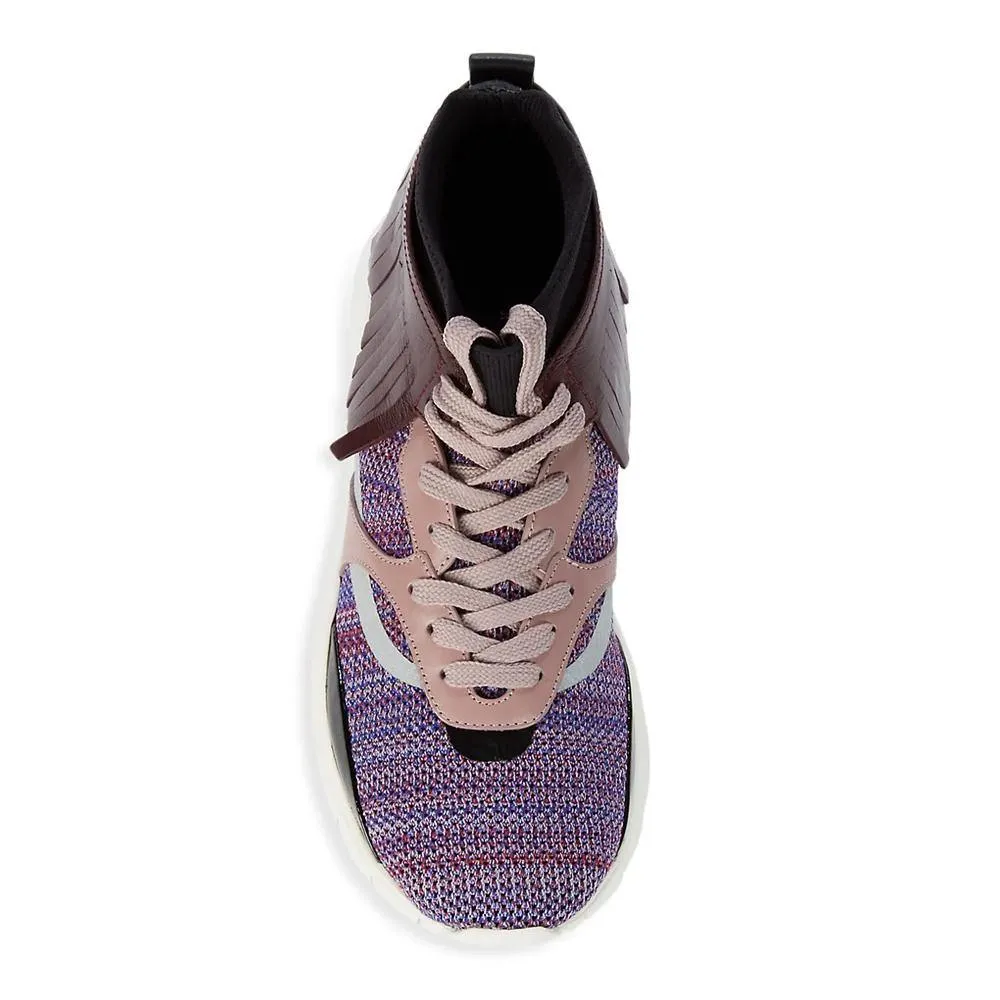 Valentino Men's Colorblock Leather Fringe-Trim Collar High-top Sneakers
