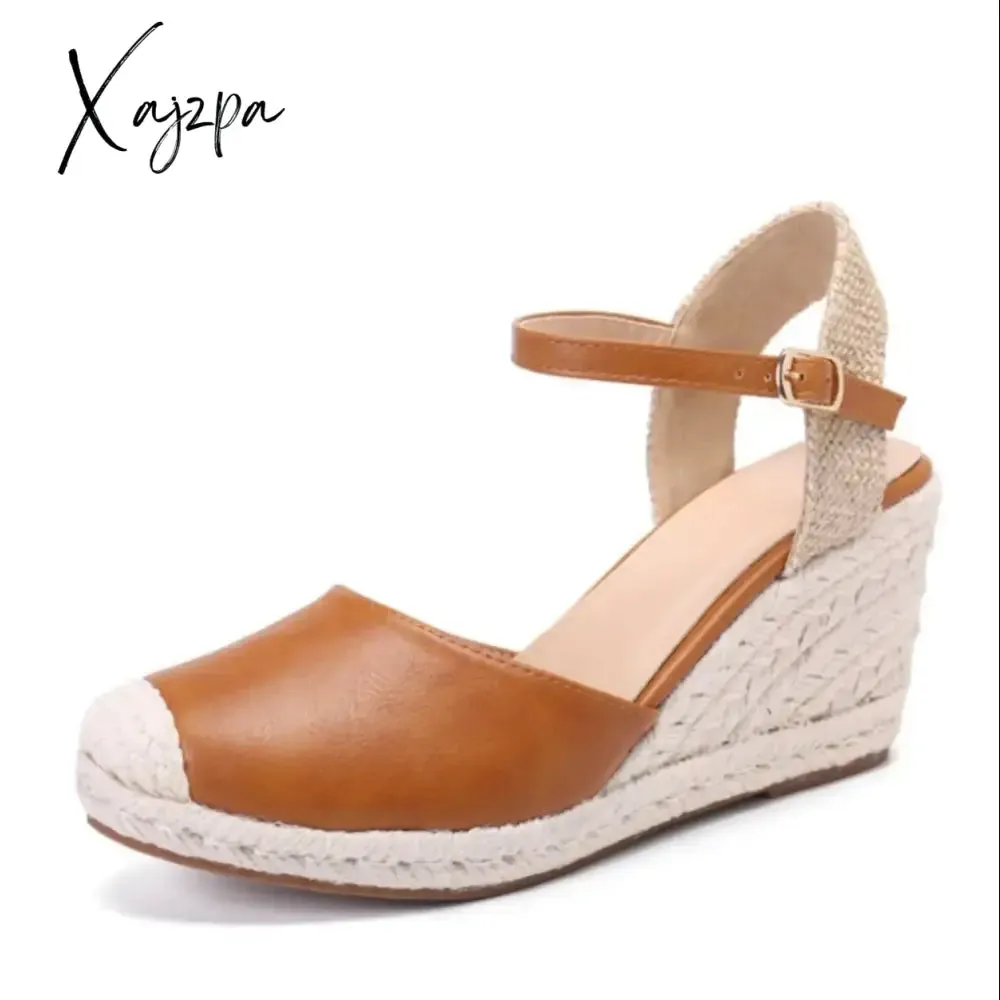 Women's Espadrille Closed Toe Wedge Sandals, Retro Ankle Buckle Strap Slingback Heels, Casual Lightweight
