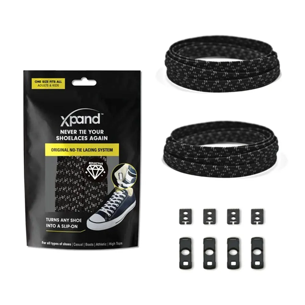 XPAND LACES BLACK REFLECTIVE